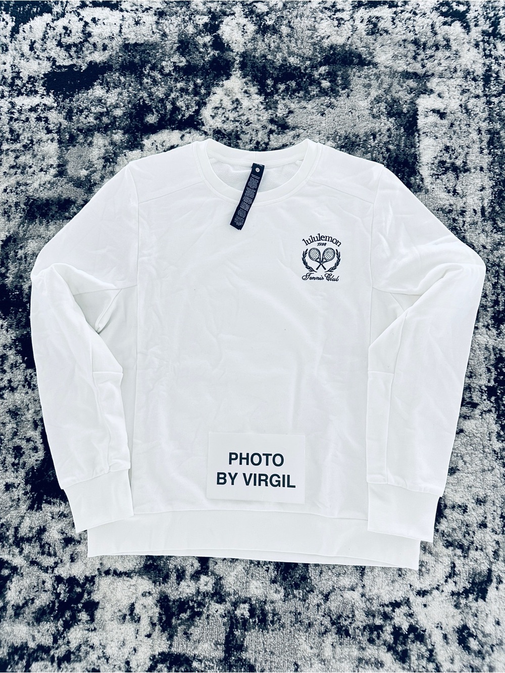 lululemon athletica White Sweatshirt with Navy Tennis Club Embroidery